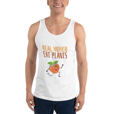 Real Women Eat Plants Unisex Tank Top Peach 