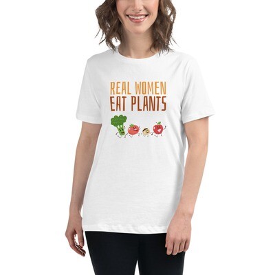 Real Women Eat Plants  Women's Relaxed T-Shirt All Veggies 