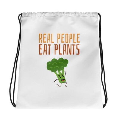Real People Eat Plants Drawstring Bag Broccoli
