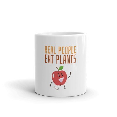 Real People Eat Plants Glossy Mug Apple 