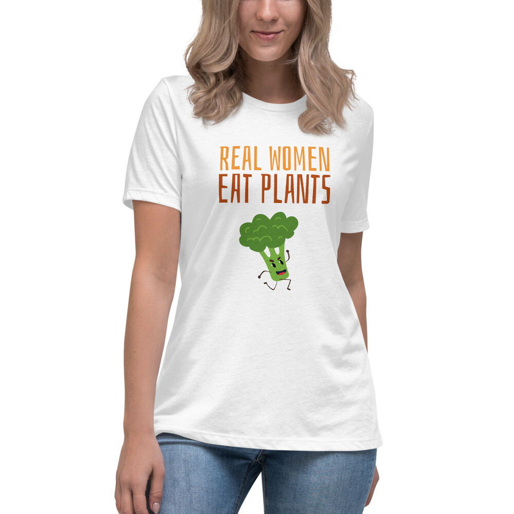 Real Women Eat Plants Women's Relaxed T-Shirt Broccoli 