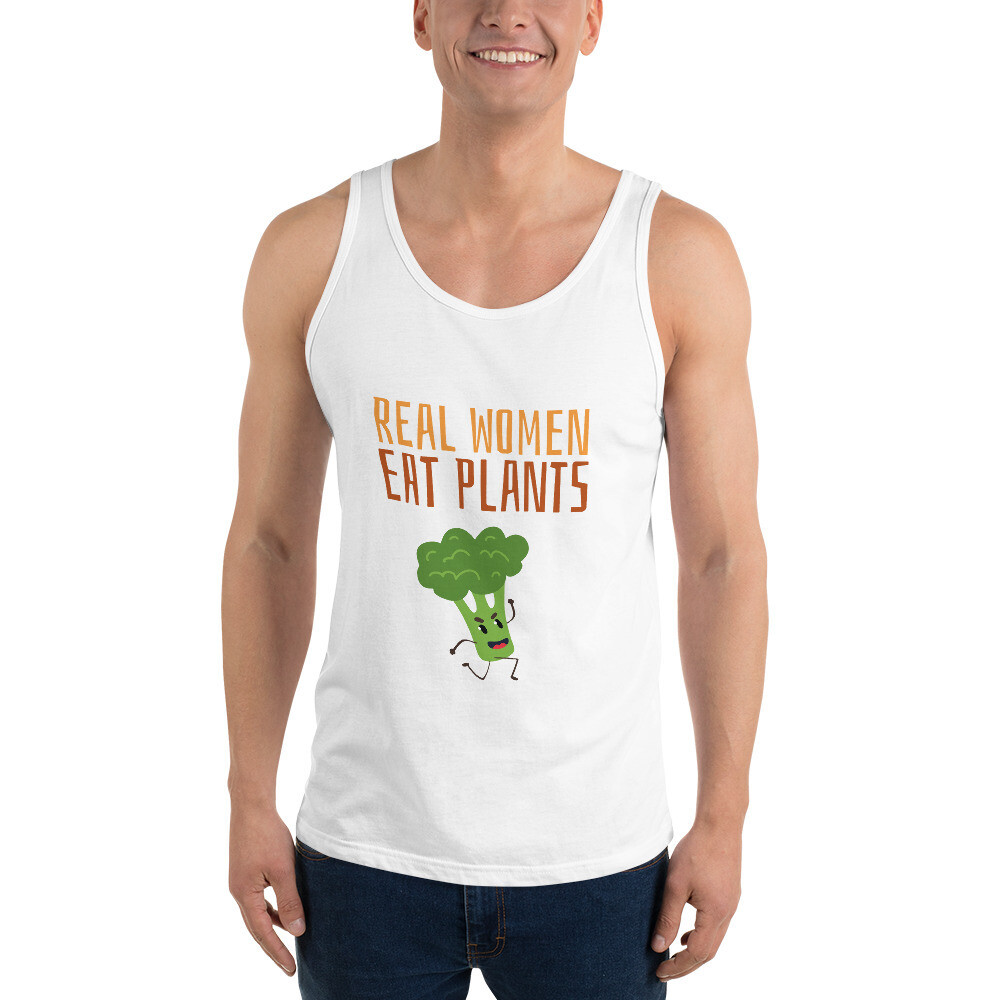 Real Women Eat Plants Unisex Tank Top Broccoli