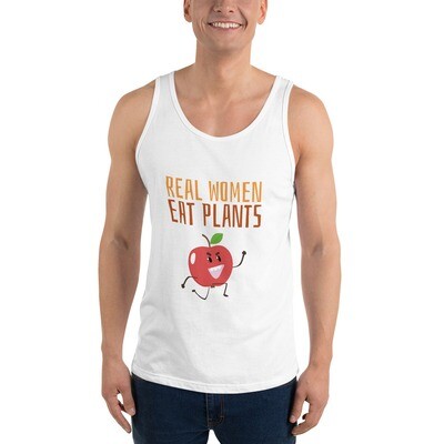 Real Women Eat Plants Unisex Tank Top Apple 