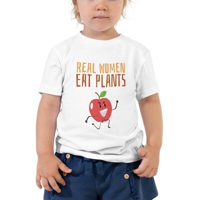 Real Women Eat Plants Toddler Short Sleeve Tee Apple 