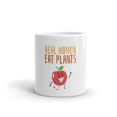 Real Women Eat Plants Glossy Mug Apple 