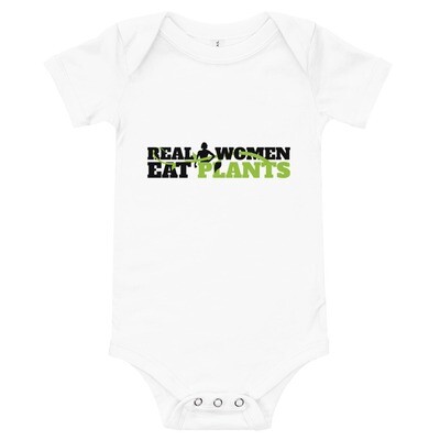 Real Women Eat Plants Baby Bodysuits Logo