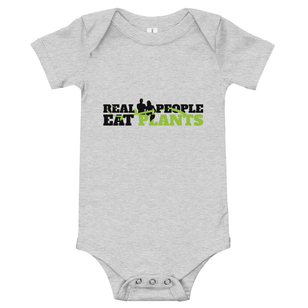 Real People Eat Plants Baby Bodysuits Logo