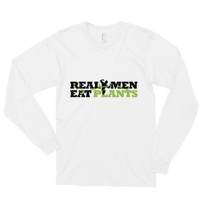 Real Men Eat Plants Long sleeve t-shirt with Outside Label 