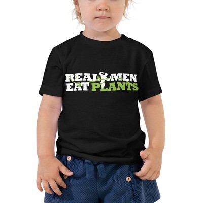 Real Men Eat Plants Toddler Short Sleeve Tee with Inside Label