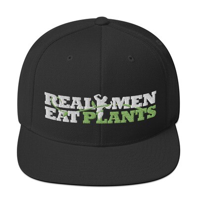 Real Men Eat Plants Snapback Hat Logo