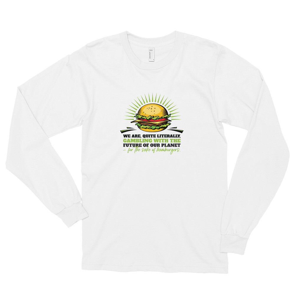 Real Men Eat Plants Statement Long sleeve T-shirt with Outside Logo 