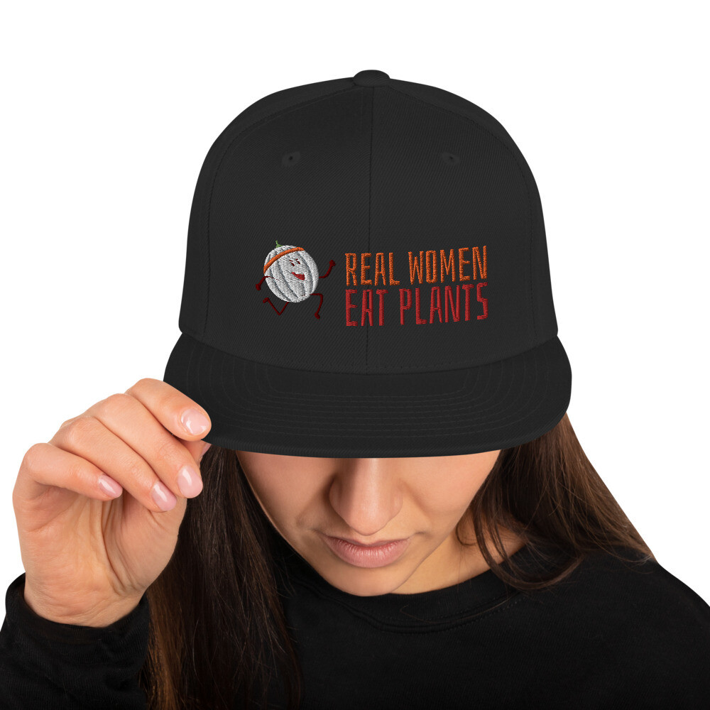 Real Women Eat Plants Cantaloupe Snapback Hat