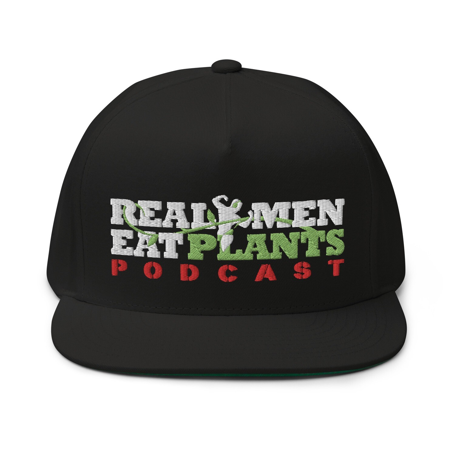 Real Men Eat Plants Podcast Flat Bill Cap