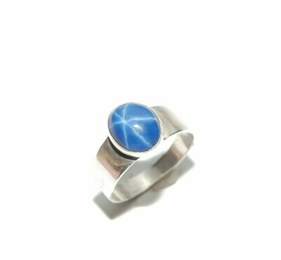 Sterling Blue star sapphire ring