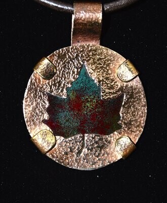 Brass pendent with Maple Leaf