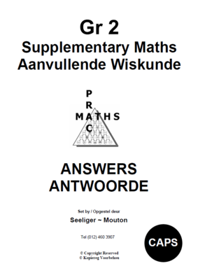 Gr 2 Supplementary Answers/ Antwoorde