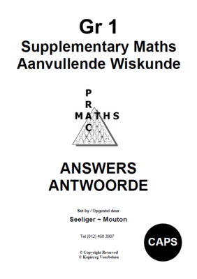 Gr 1 Supplementary Answers/ Antwoorde