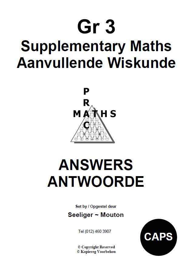Gr 3 Supplementary Answers/ Antwoorde