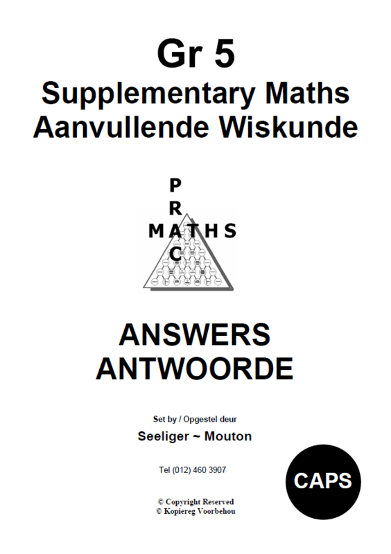 Gr 5 Supplementary Answers/ Antwoorde