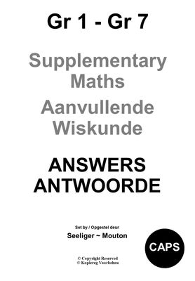 Supplementary Maths Answers (Gr 1 - 7)