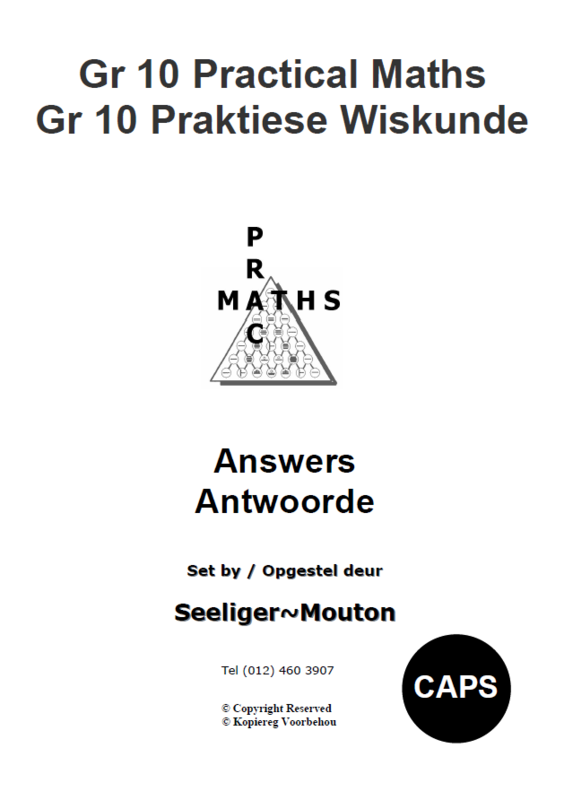 Gr 10 PracMaths Answers/ Antwoorde