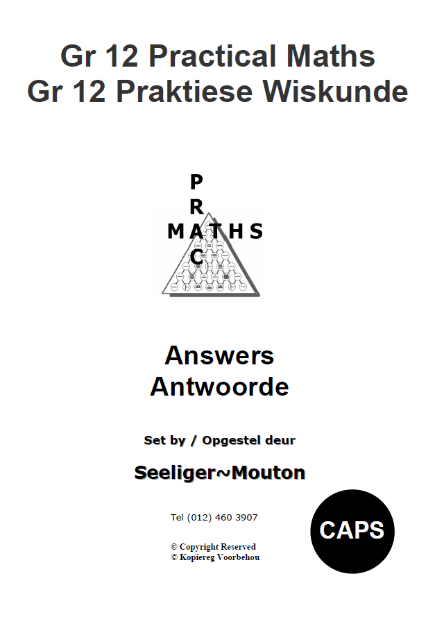 Gr 12 PracMaths Answers/ Antwoorde