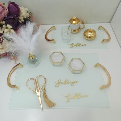 Plateau Fiançailles en verre