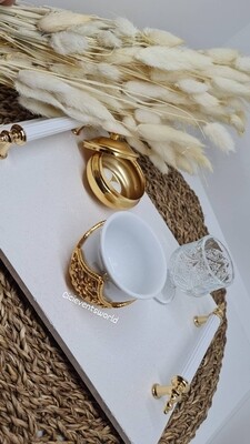 Plateau café marbré pailleté