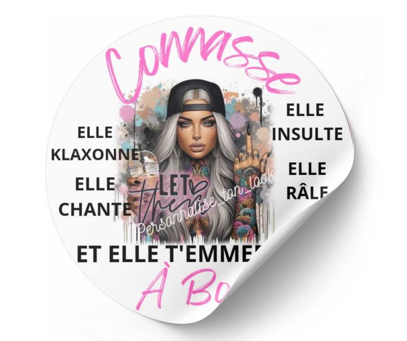 Stickers Connasse à bord pour voiture &quot; tattoo&quot;