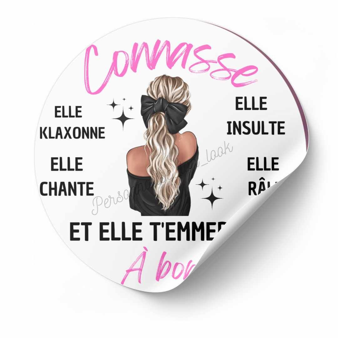 Stickers voiture Connasse à bord