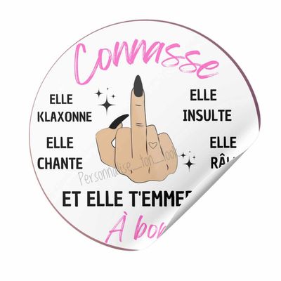 Stickers connasse à bord &quot; fuck &quot;