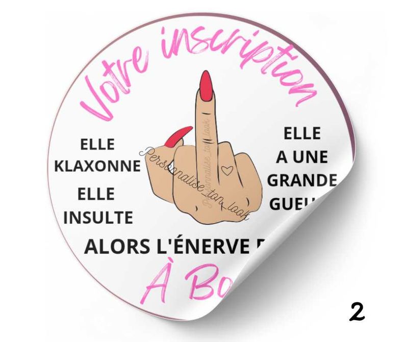 Stickers voiture humour personnalisable
