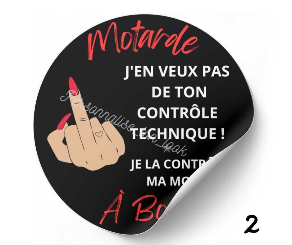 Stickers Moto &quot; Anti Controle &quot; CT humour motard