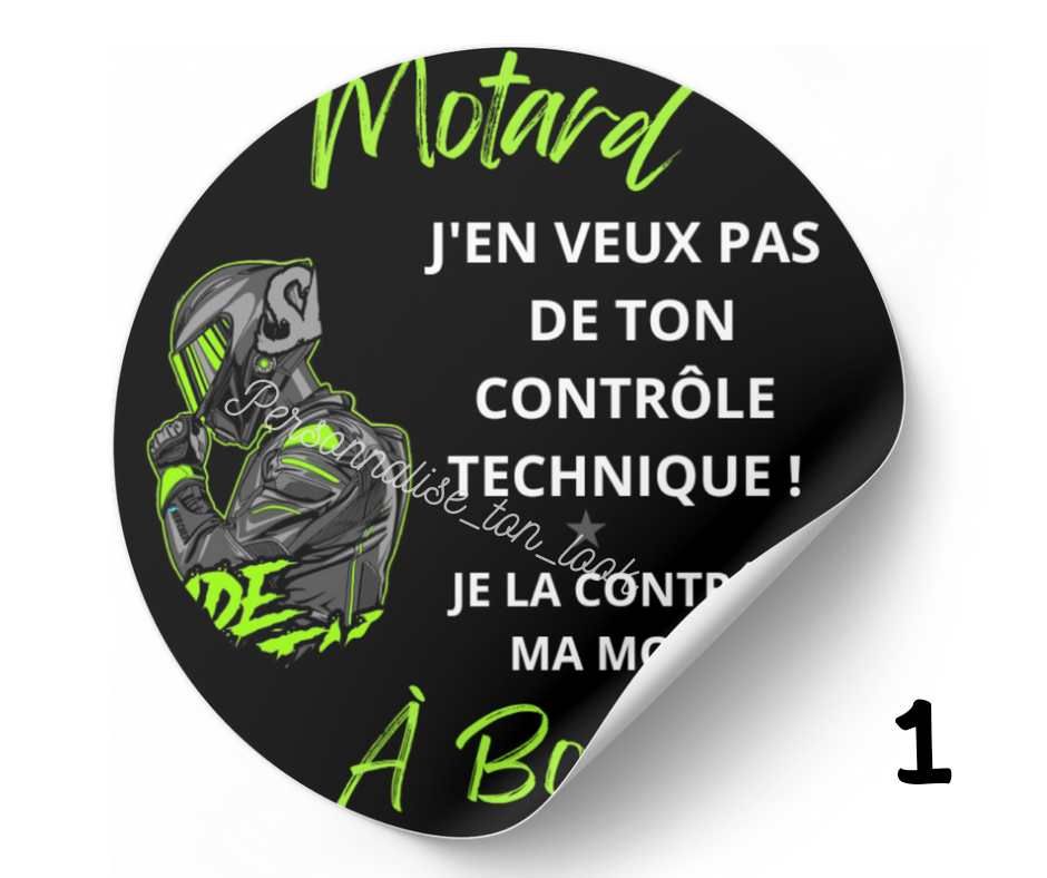 Stickers Moto &quot; Anti Controle &quot; CT humour motard