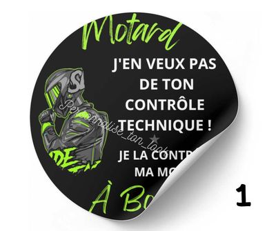 Stickers Moto &quot; Anti Controle &quot; CT humour motard