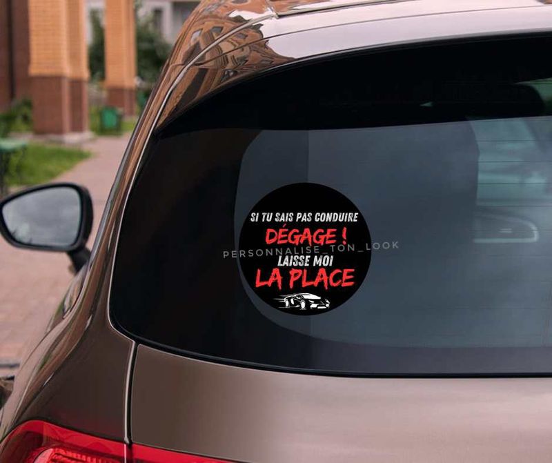 Stickers voiture humour " Dégage "
