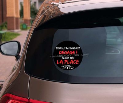 Stickers voiture humour " Dégage "