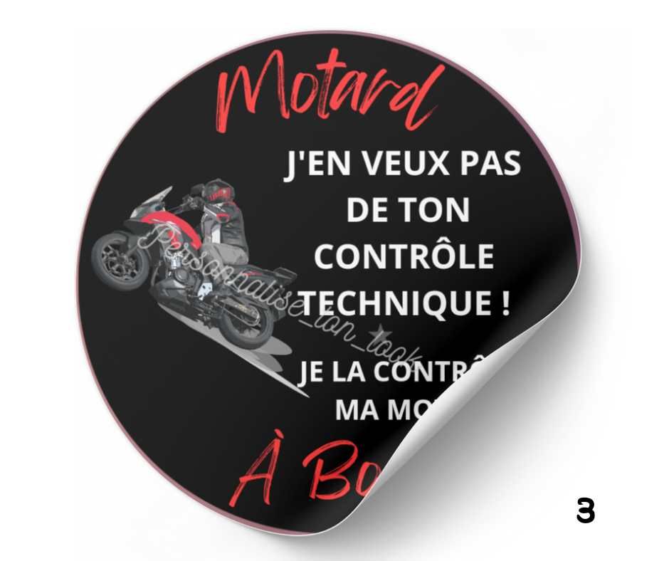 Stickers Moto &quot; Anti Controle &quot; CT humour motard