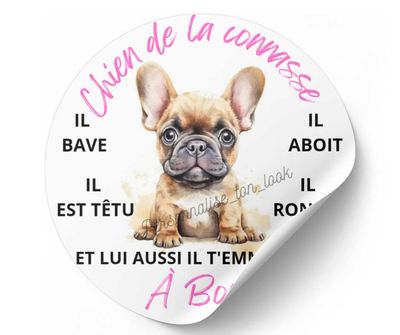 Stickers " chien de la connasse " pour voiture
