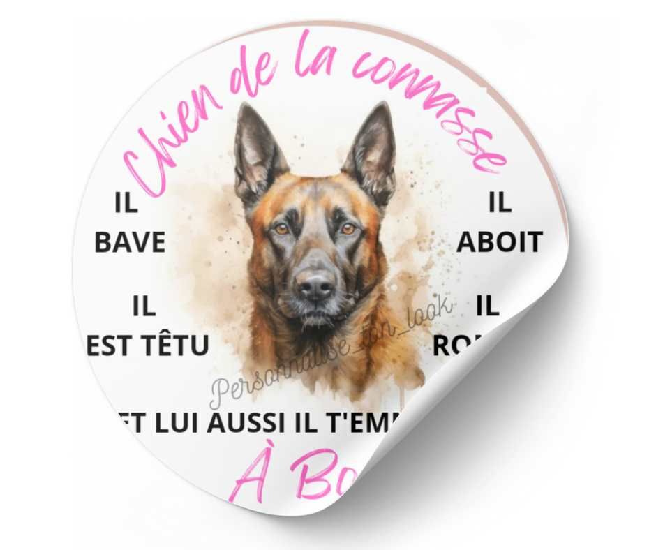 Stickers &quot; chien de la connasse &quot; pour voiture