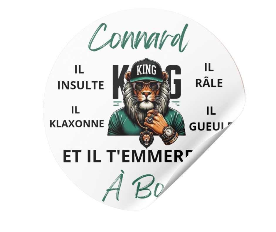 Stickers humour connard à bord pour voiture &quot; Lion &quot;