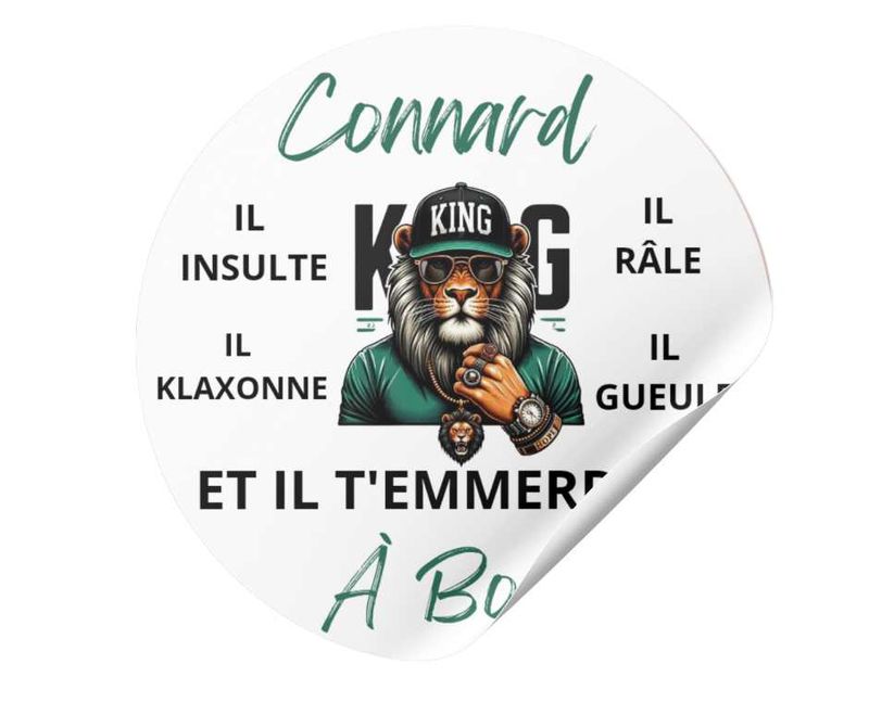 Stickers humour connard à bord pour voiture &quot; Lion &quot;