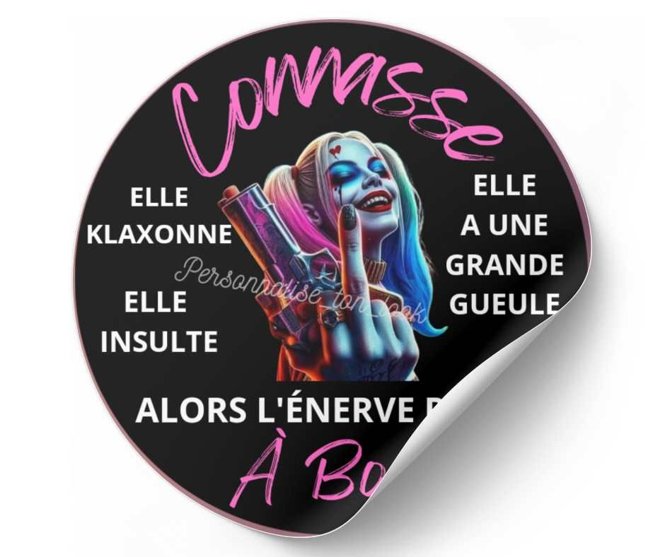 Stickers Connasse à bord &quot;Harley Quinn &quot; pour voiture