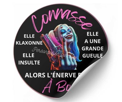 Stickers Connasse à bord &quot;Harley Quinn &quot; pour voiture