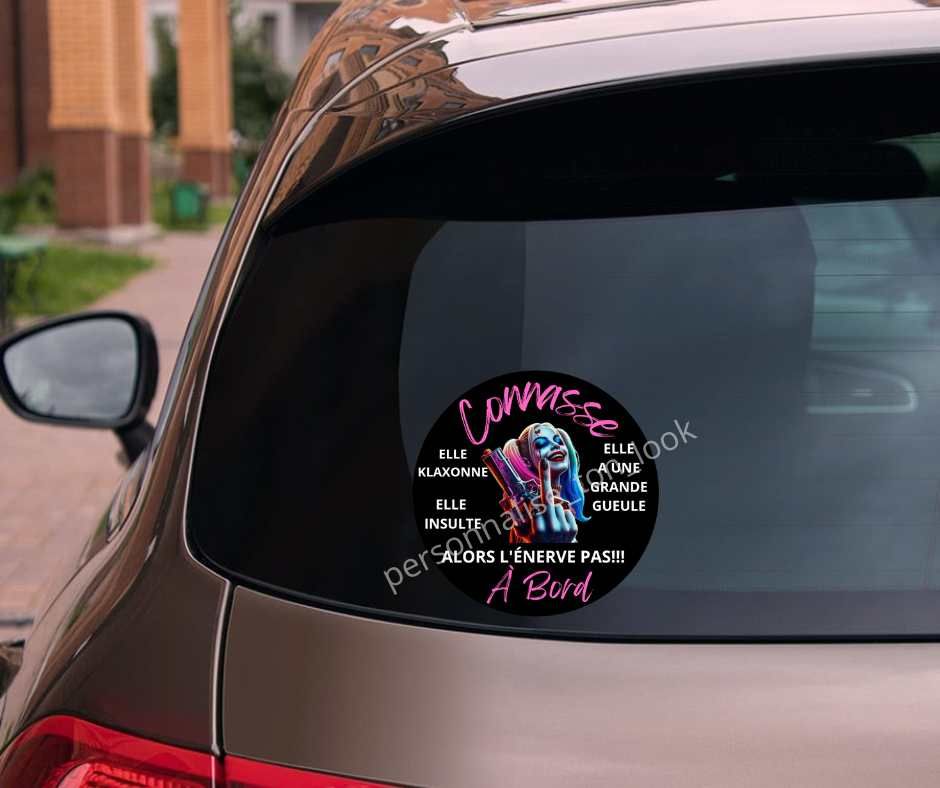 Stickers Connasse à bord &quot;Harley Quinn &quot; pour voiture