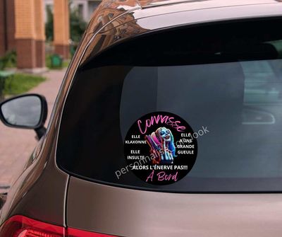 Stickers Connasse à bord "Harley Quinn " pour voiture