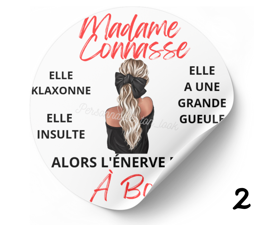 Stickers Madame connasse à bord