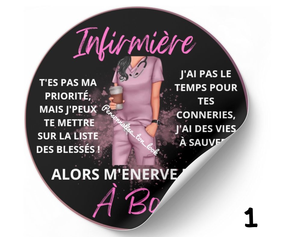 Stickers voiture Aide soignante / Infirmière à bord autocollant voiture humour