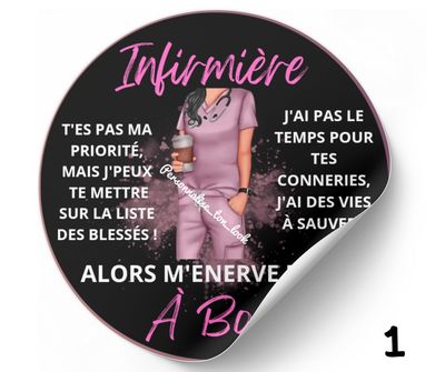 Stickers voiture Aide soignante / Infirmière à bord autocollant voiture humour