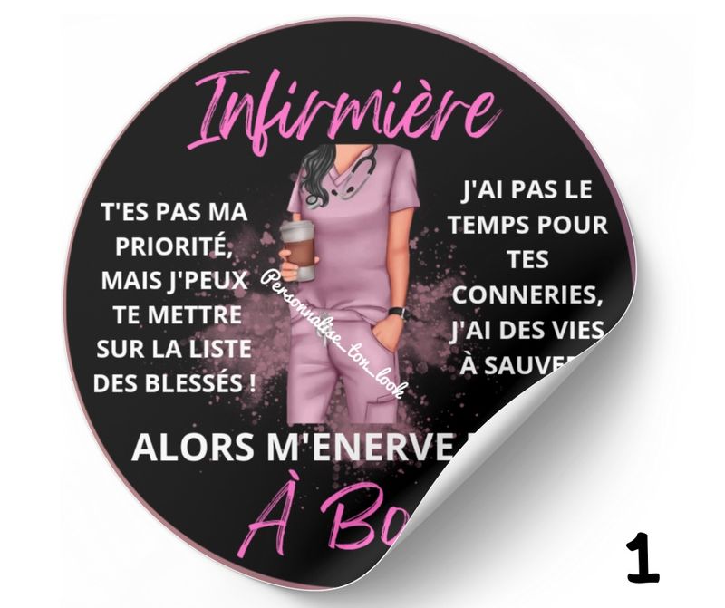 Stickers voiture Aide soignante / Infirmière à bord autocollant voiture humour